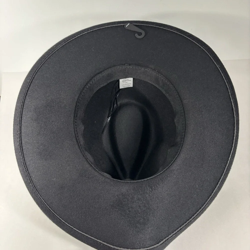 Whit Mountain Cowgirl Western Black Hat One Size Polyester Adjustable